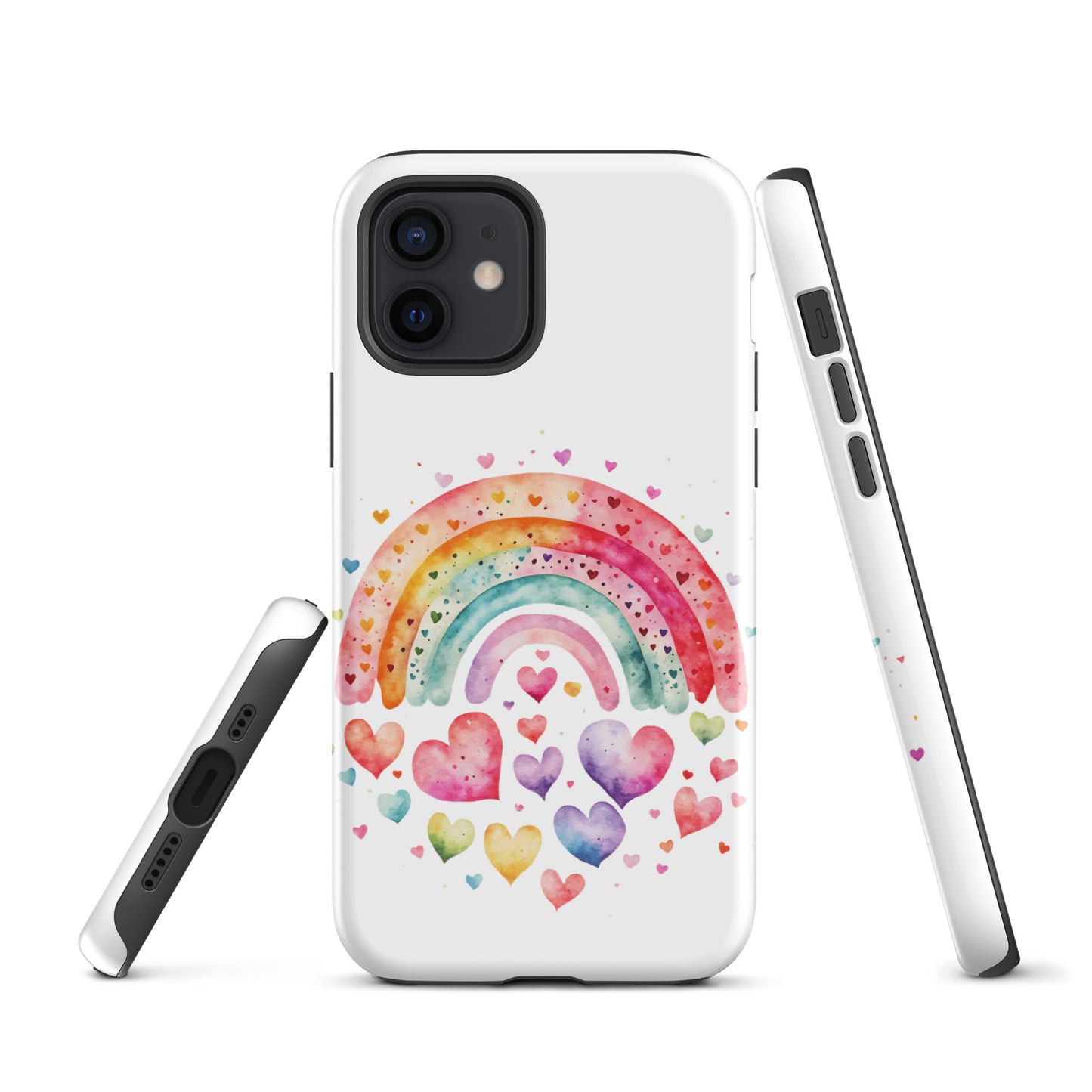 Tough Case for iPhone® "Rainbows & Hearts" Falling Hearts