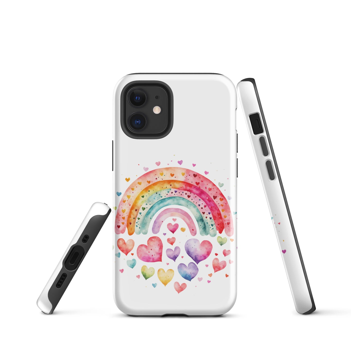 Tough Case for iPhone® "Rainbows & Hearts" Falling Hearts