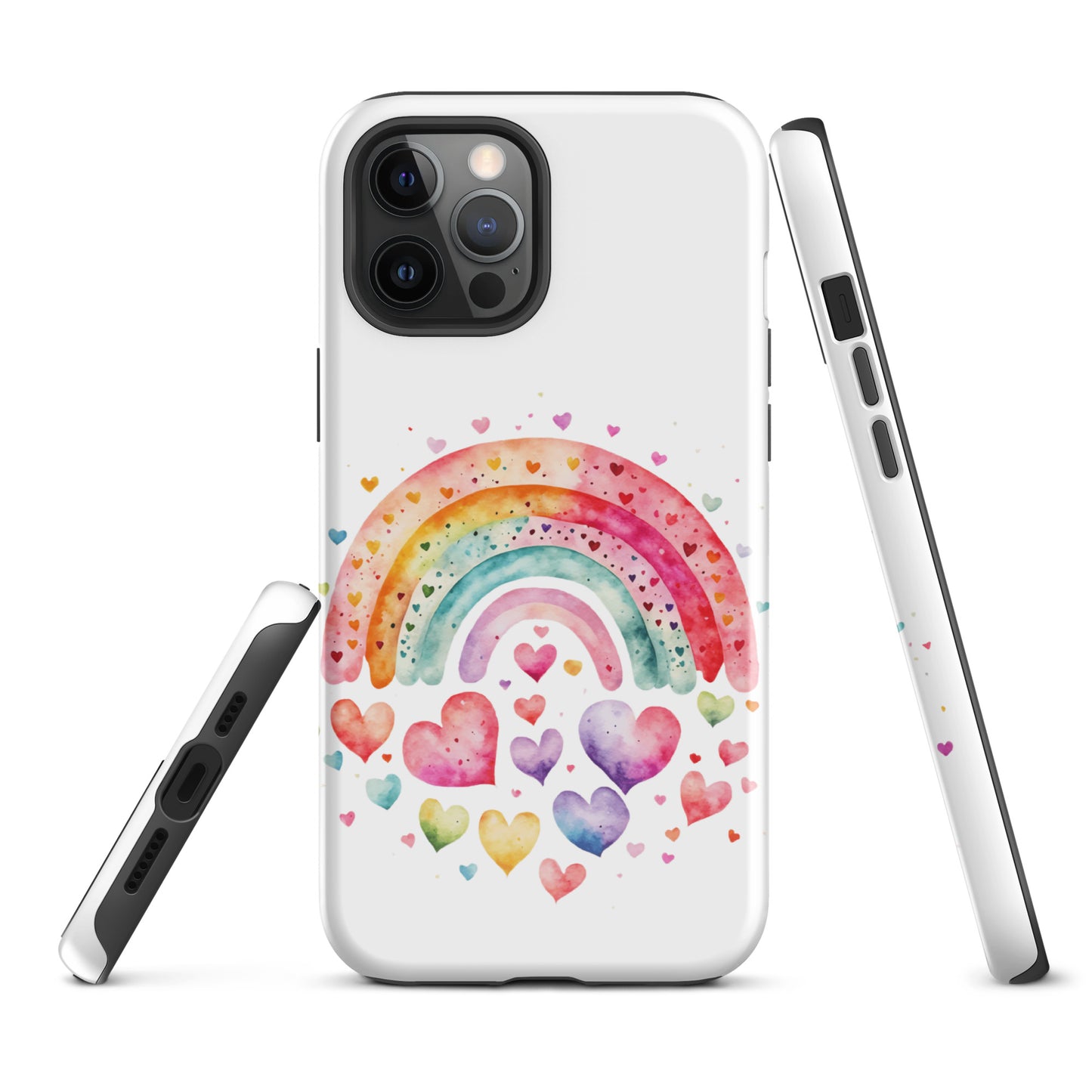 Tough Case for iPhone® "Rainbows & Hearts" Falling Hearts