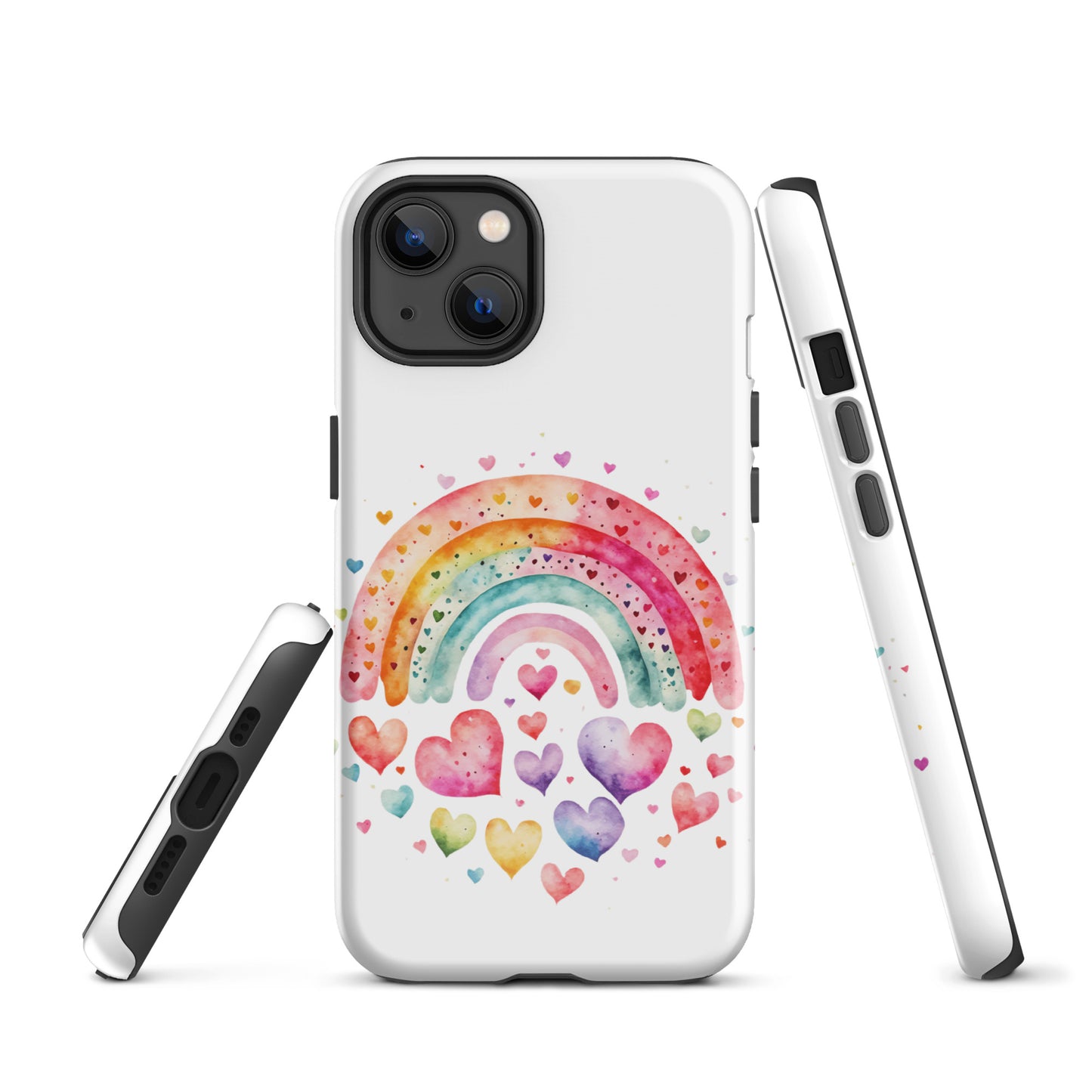 Tough Case for iPhone® "Rainbows & Hearts" Falling Hearts