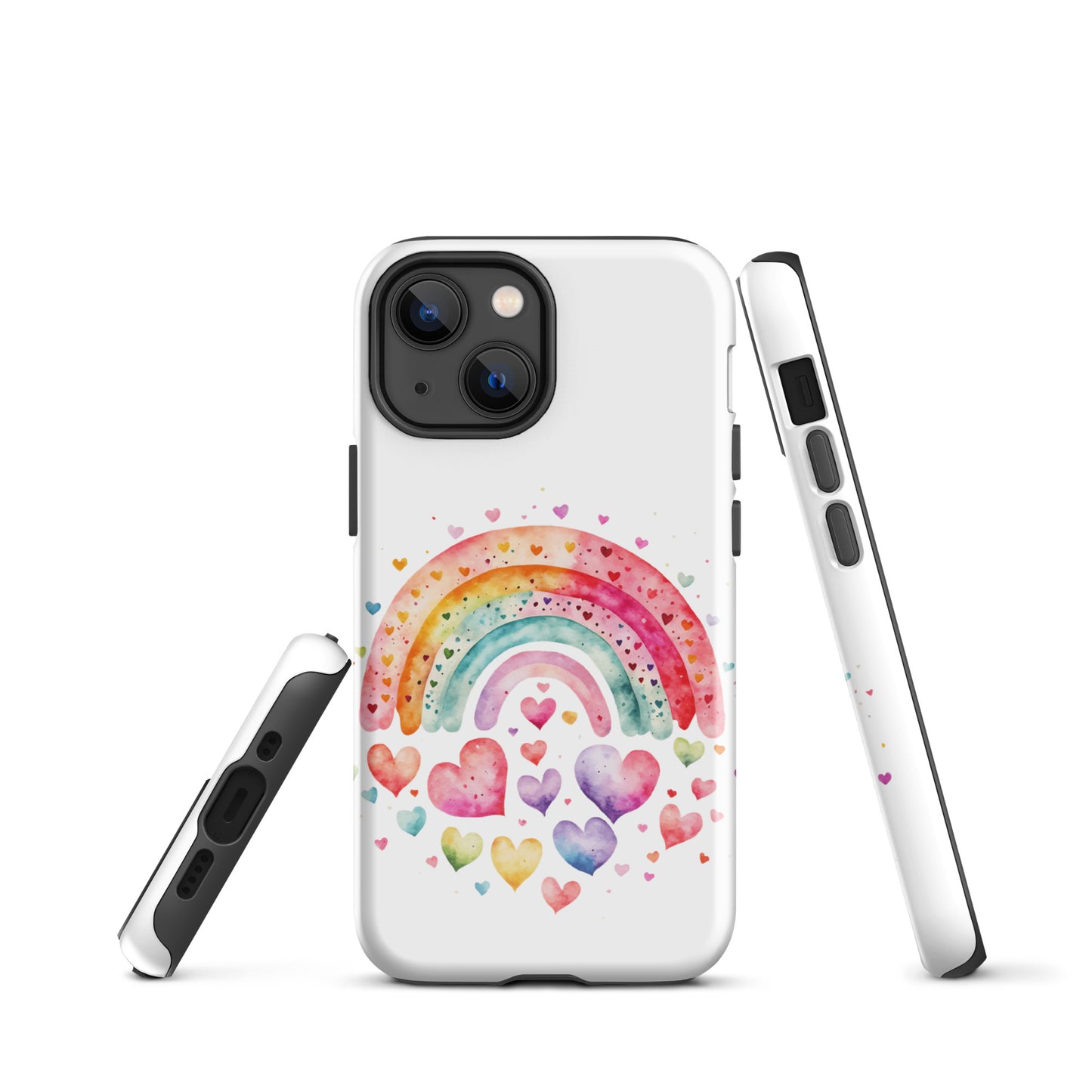 Tough Case for iPhone® "Rainbows & Hearts" Falling Hearts