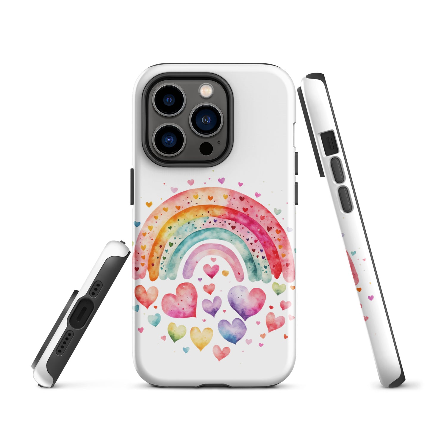 Tough Case for iPhone® "Rainbows & Hearts" Falling Hearts