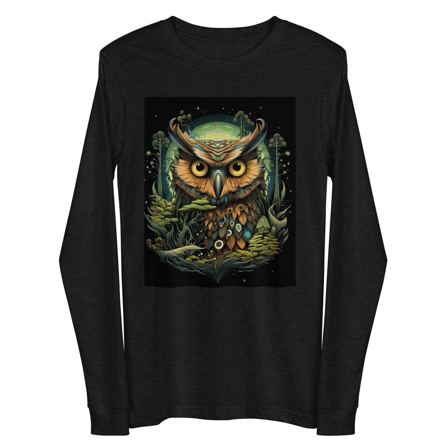 Owl "Green Forest" Unisex Long Sleeve Tee