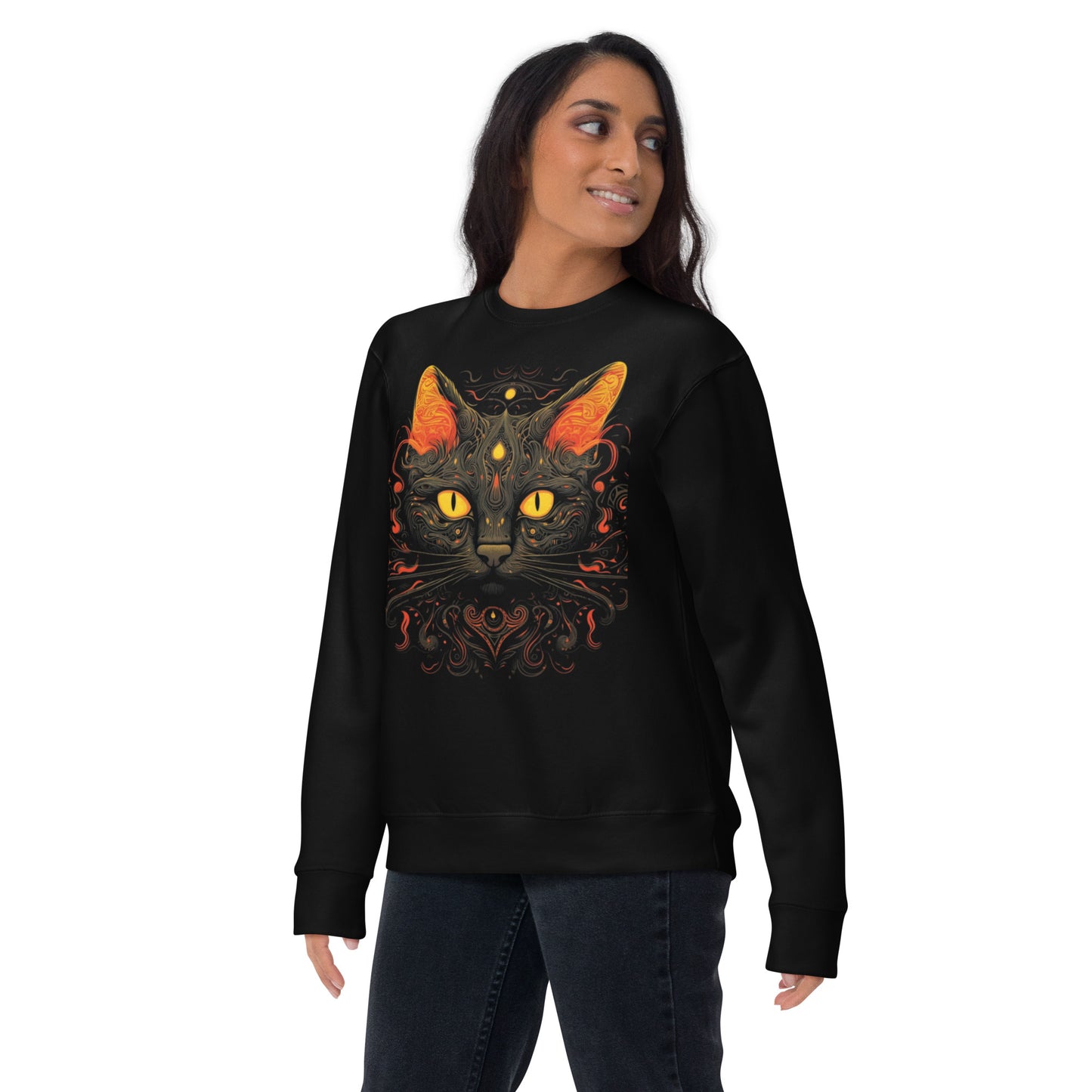 Black Cat Mysterious - Unisex Premium Sweatshirt