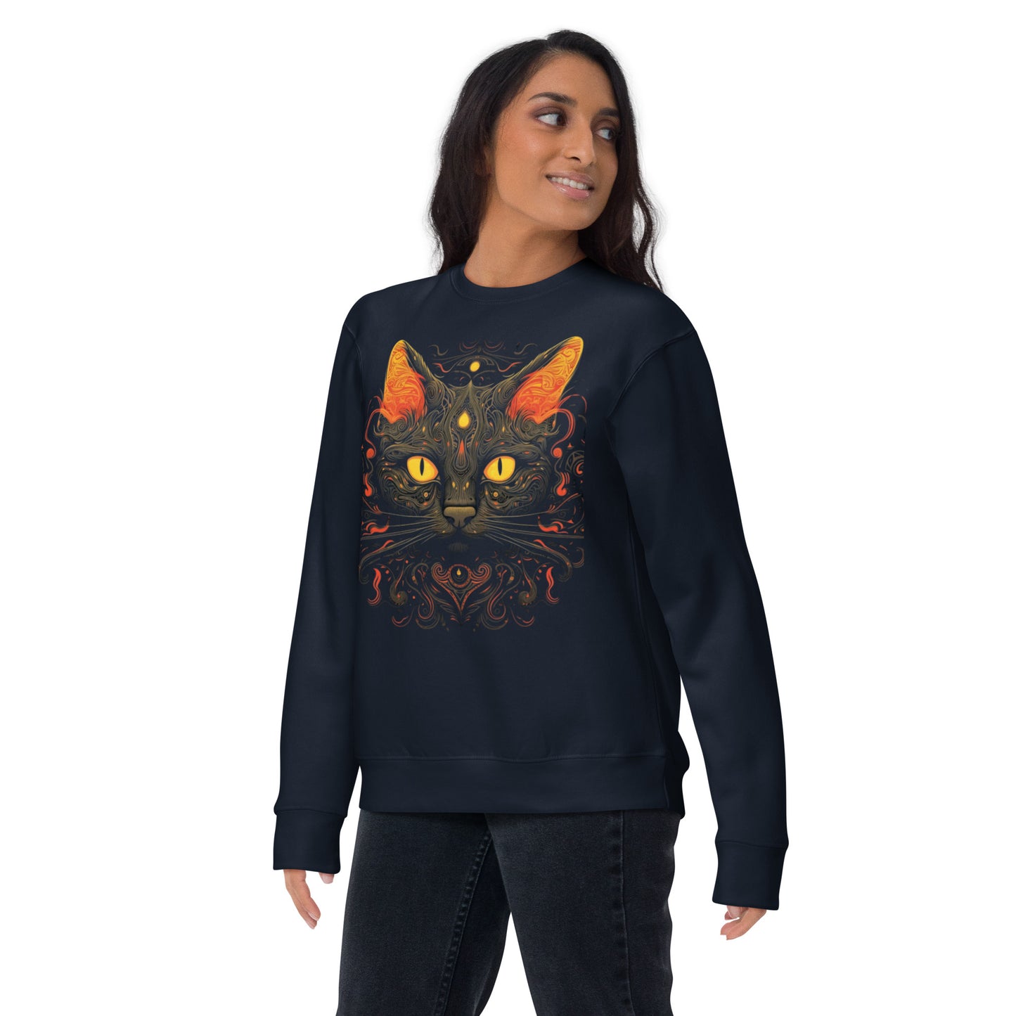 Black Cat Mysterious - Unisex Premium Sweatshirt