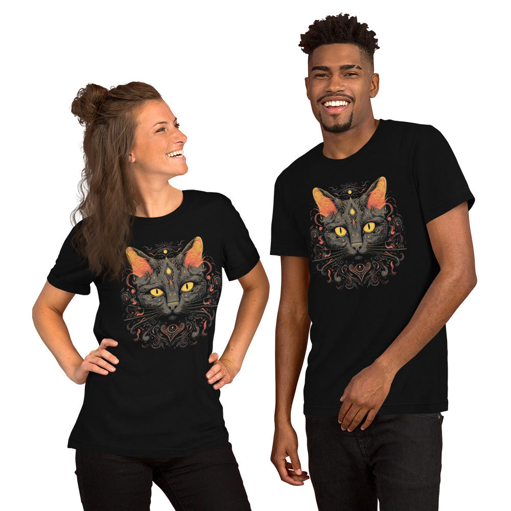 Black & Orange Cat Luna Unisex t-shirt