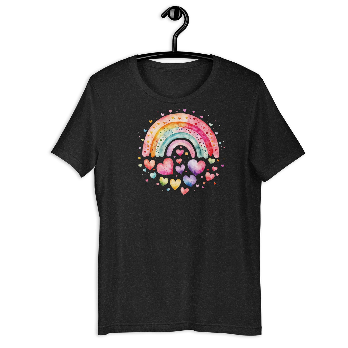 Unisex t-shirt  "Rainbows & Hearts" Falling Hearts