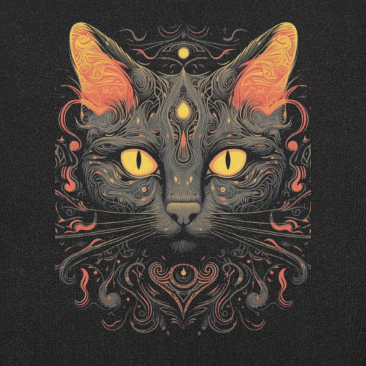 Unisex t-shirt, Black Cat, named Luna