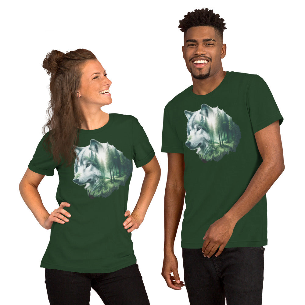 Unisex t-shirt Wolf in the Green