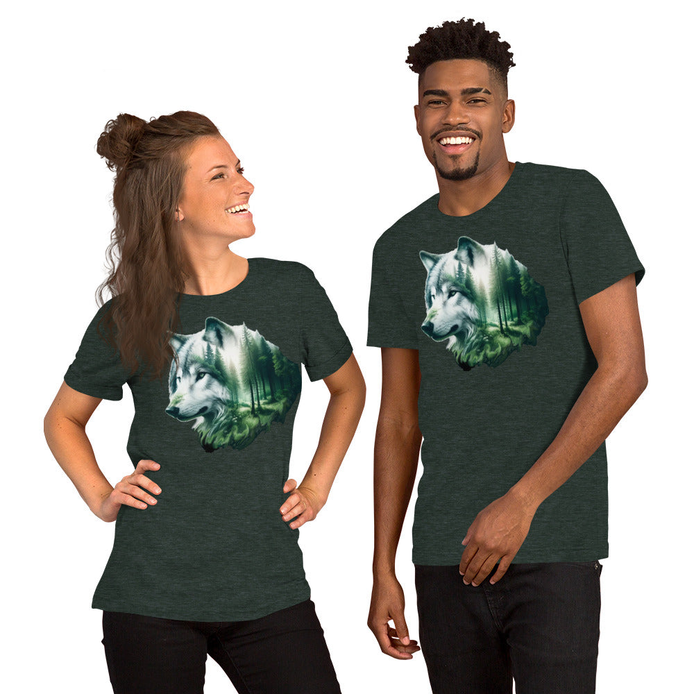 Unisex t-shirt Wolf in the Green