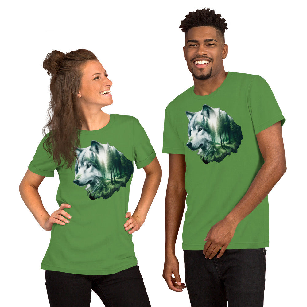 Unisex t-shirt Wolf in the Green