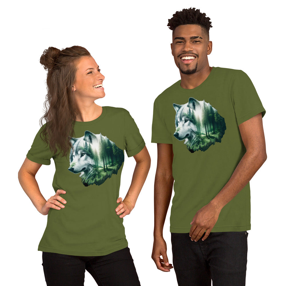 Unisex t-shirt Wolf in the Green