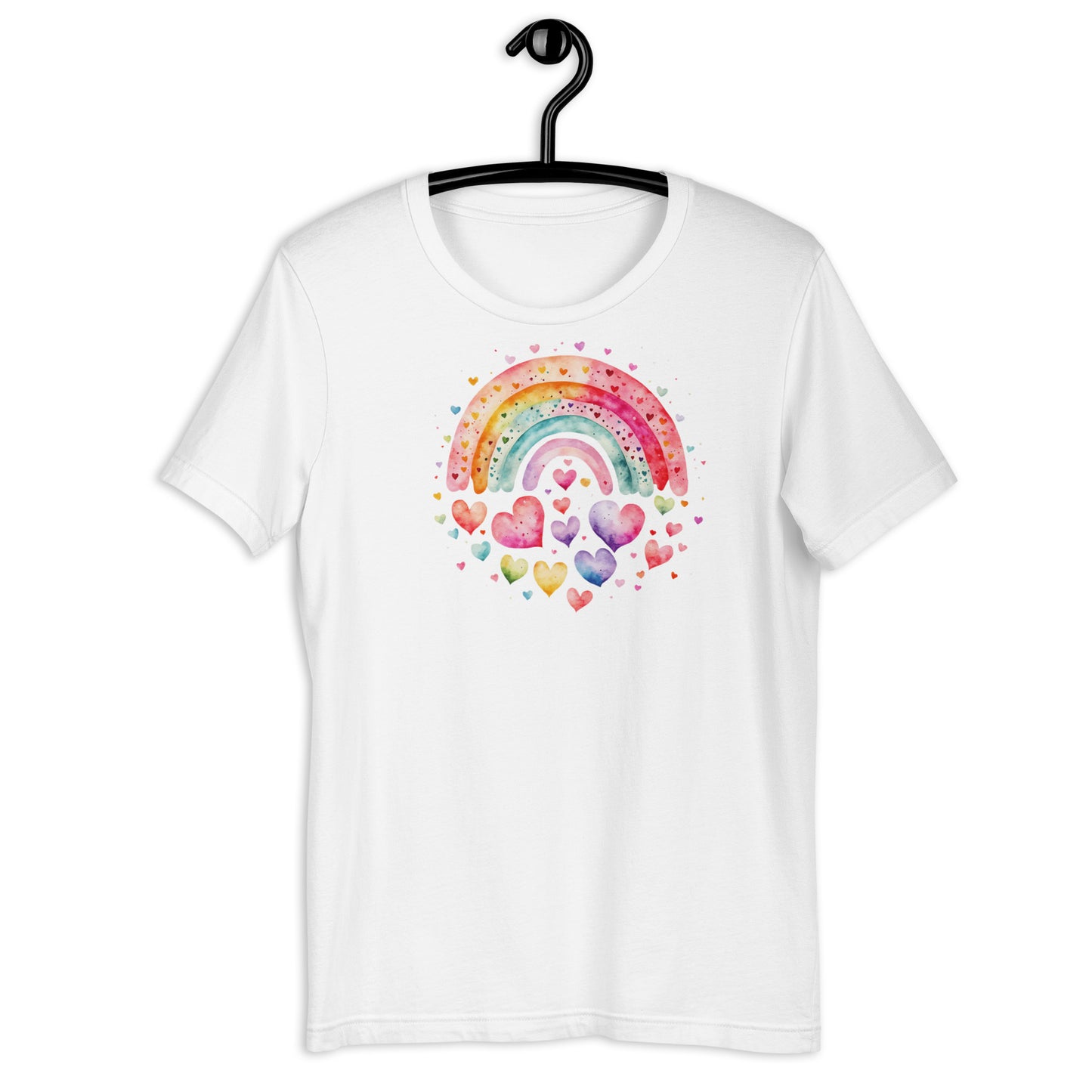 Unisex t-shirt  "Rainbows & Hearts" Falling Hearts