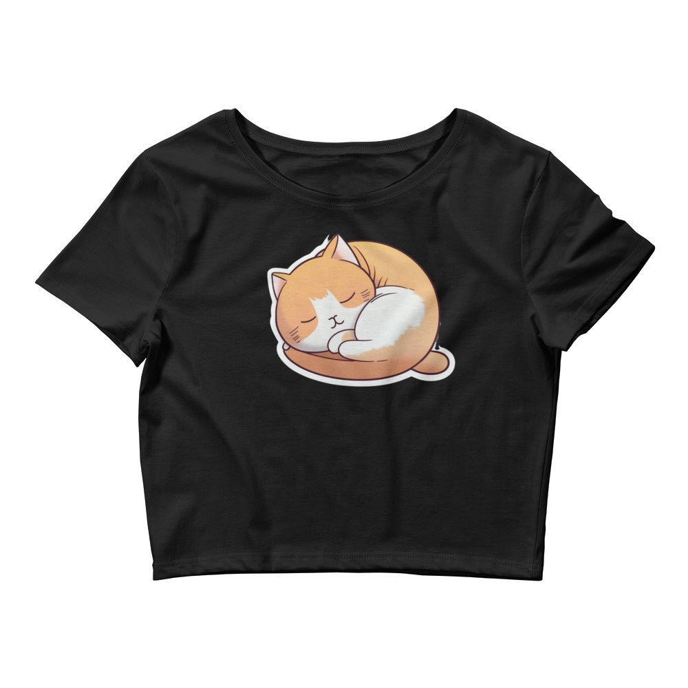 Women’s Crop Tee - "Everyday Cats" - Napping