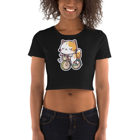 Women’s Crop Tee - "Everyday Cats" Bike