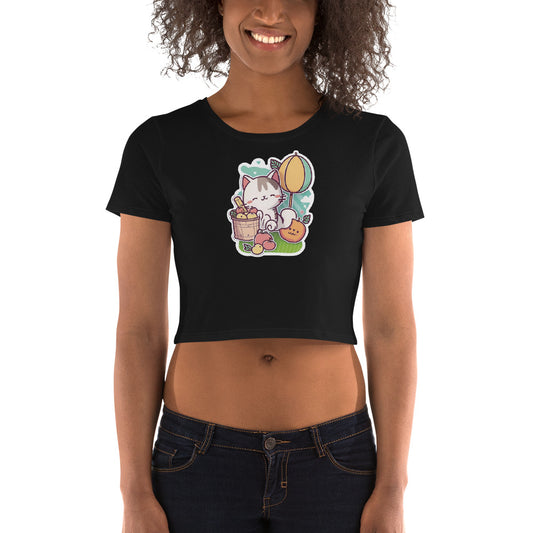 Women’s Crop Teem "Everyday Cats," Sun Play