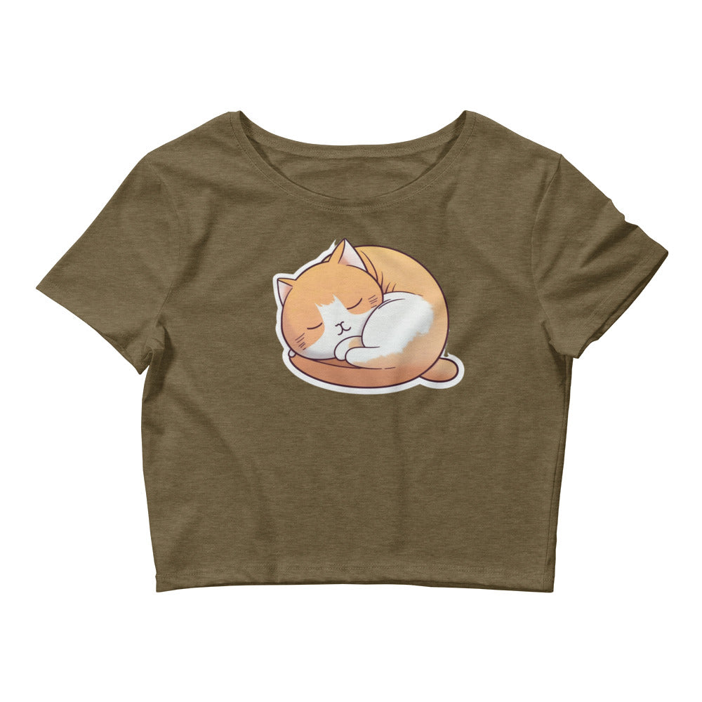 Women’s Crop Tee - "Everyday Cats" - Napping