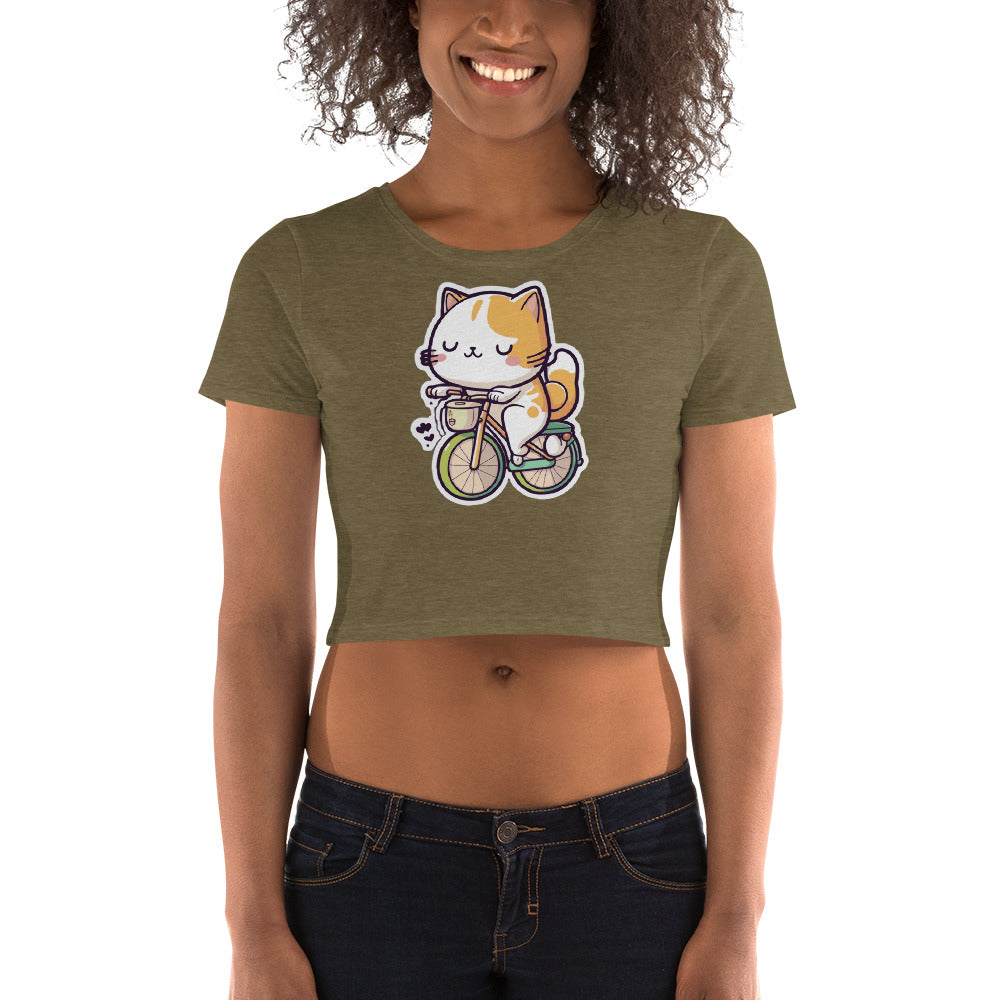 Women’s Crop Tee - "Everyday Cats" Bike