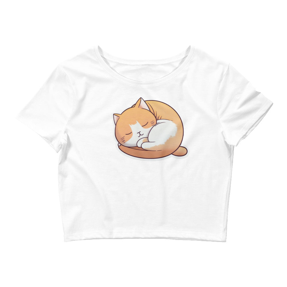 Women’s Crop Tee - "Everyday Cats" - Napping