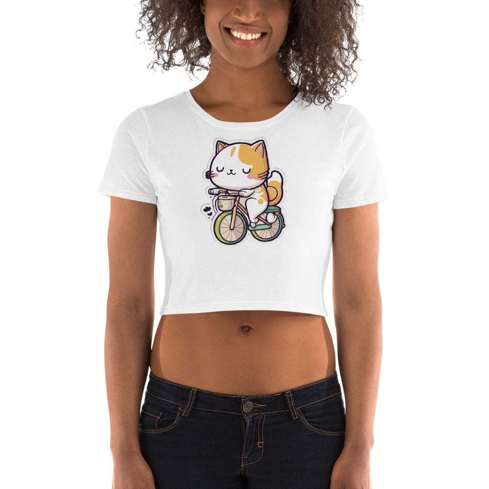 Women’s Crop Tee - "Everyday Cats" Bike