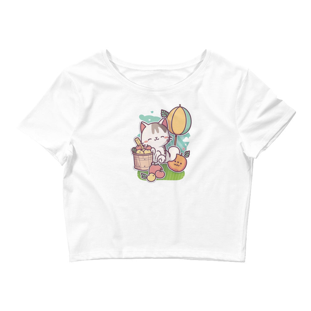 Women’s Crop Teem "Everyday Cats," Sun Play