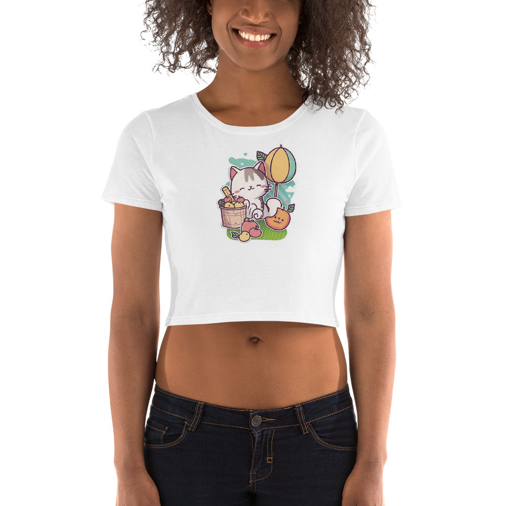 Women’s Crop Teem "Everyday Cats," Sun Play