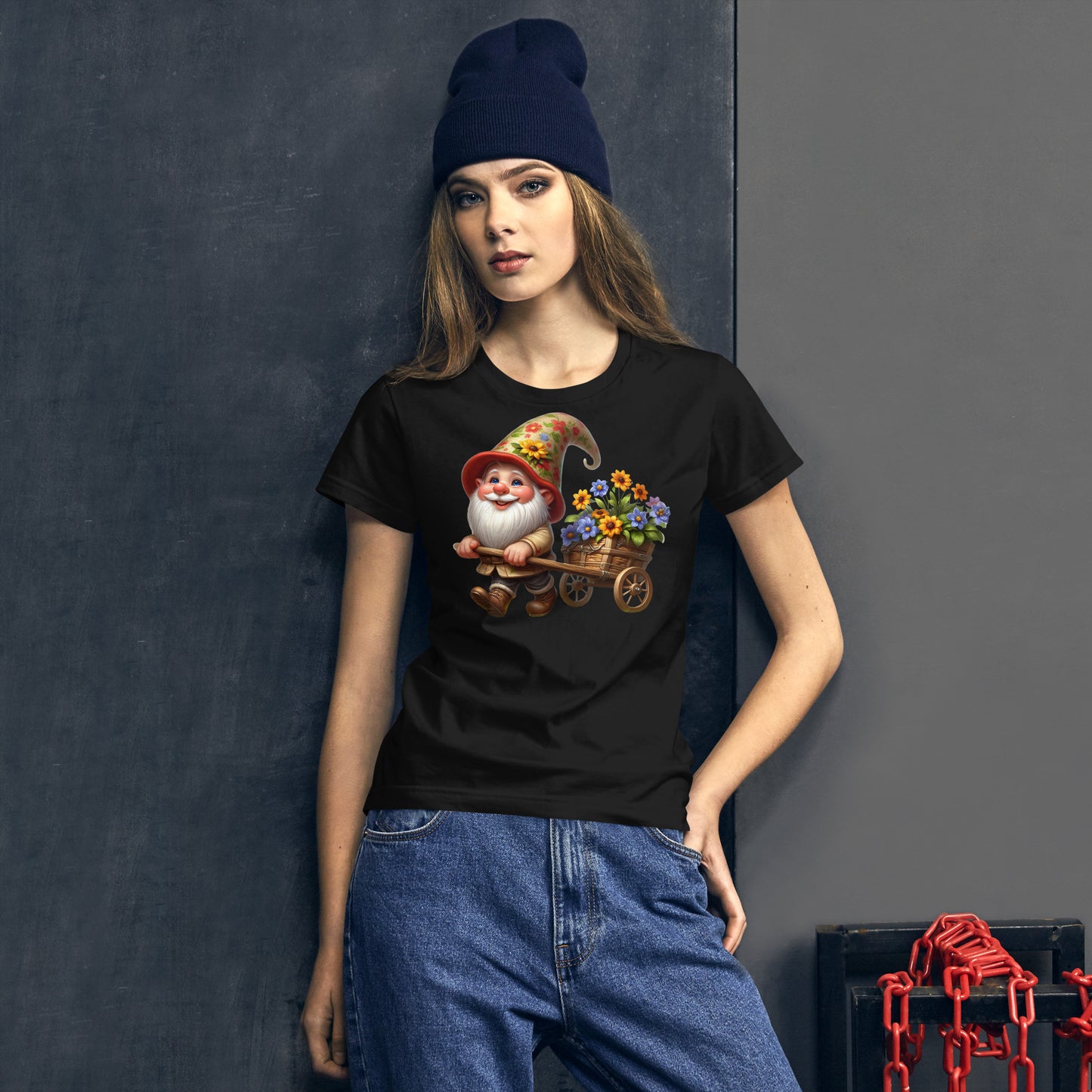 Women's Short Sleeve T-Shirt "Garden Gnomes" Cart