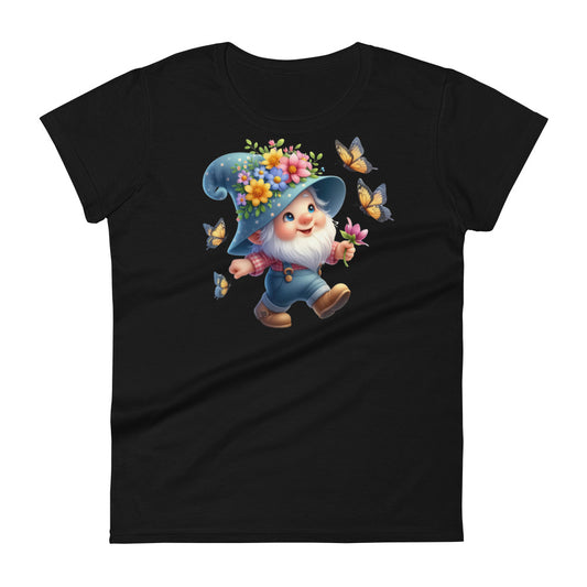 Women's Short Sleeve T-Shirt  "Garden Gnomes" Butterflies