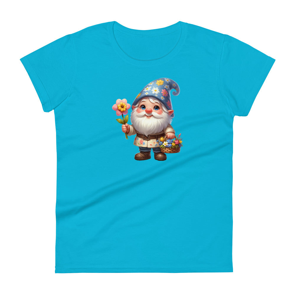 Women's Short Sleeve T-Shirt "Garden Gnomes" Daisy 2