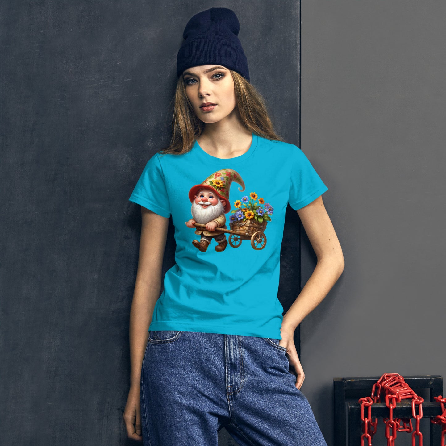 Women's Short Sleeve T-Shirt "Garden Gnomes" Cart