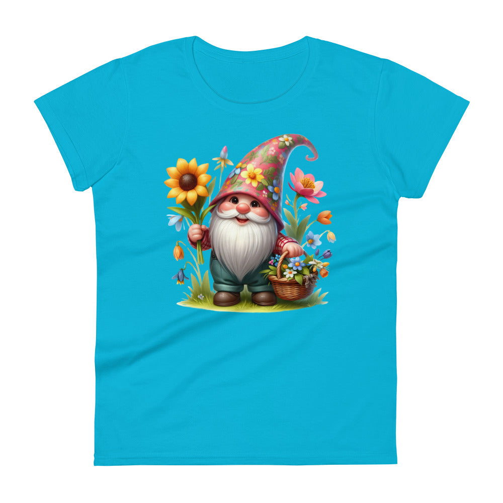 Women's Short Sleeve T-Shirt "Garden Gnomes" Sunflower