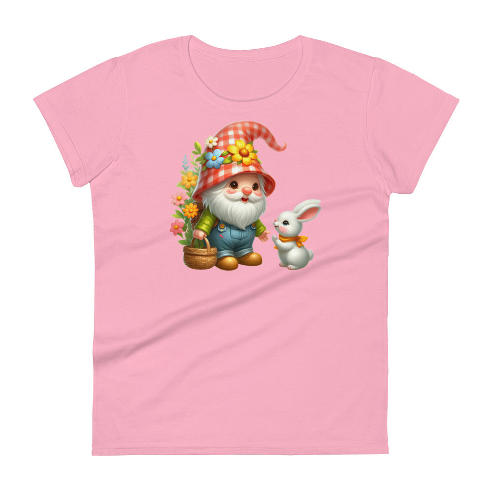 Women's Short Sleeve T-Shirt  "Garden Gnomes" Daisy & Bunny