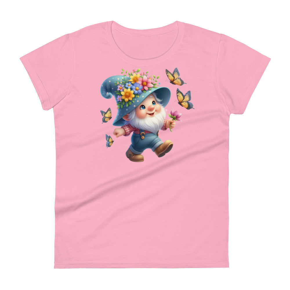 Women's Short Sleeve T-Shirt  "Garden Gnomes" Butterflies