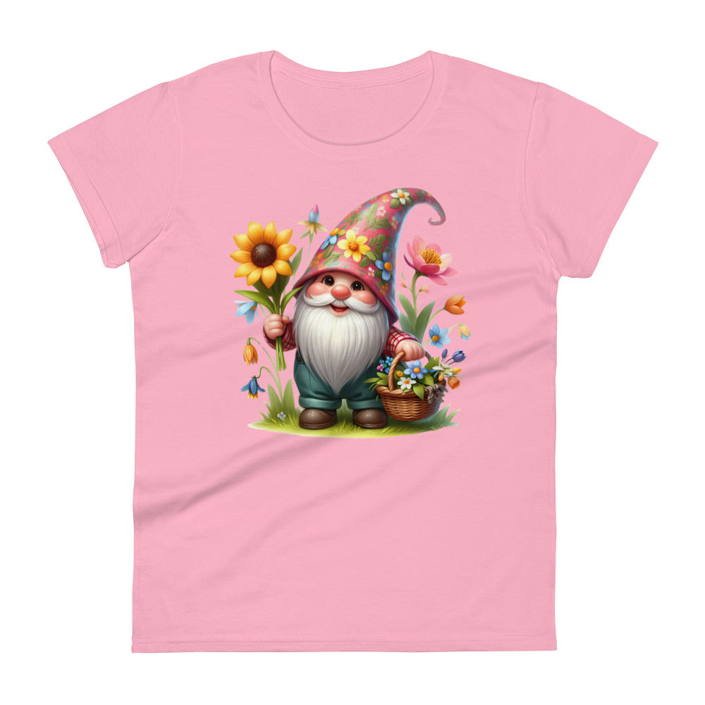 Women's Short Sleeve T-Shirt "Garden Gnomes" Sunflower