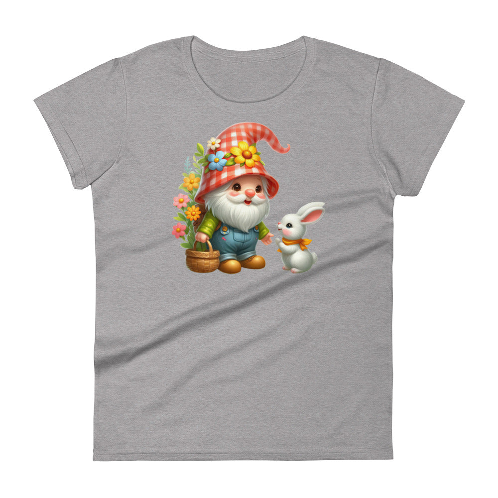 Women's Short Sleeve T-Shirt  "Garden Gnomes" Daisy & Bunny