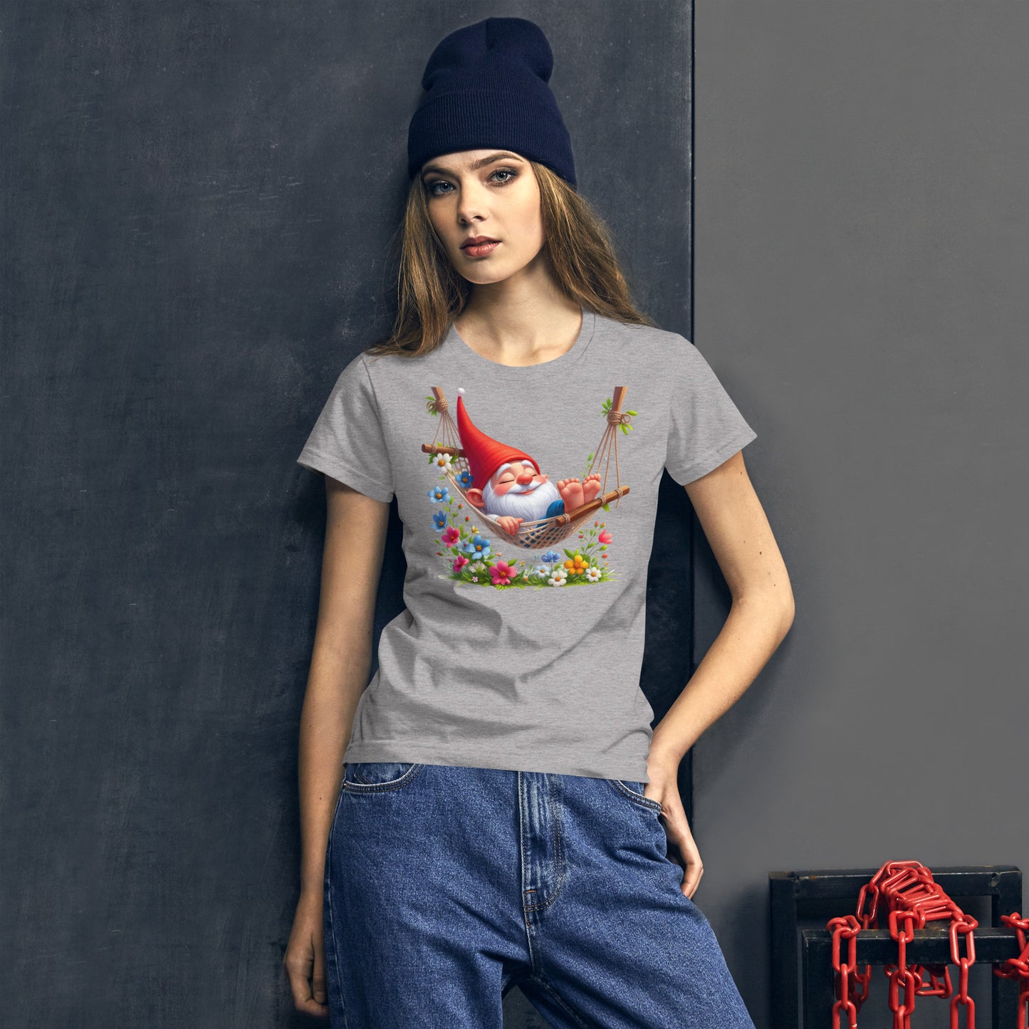 Women's Short Sleeve T-Shirt "Garden Gnomes" Napping Daisy