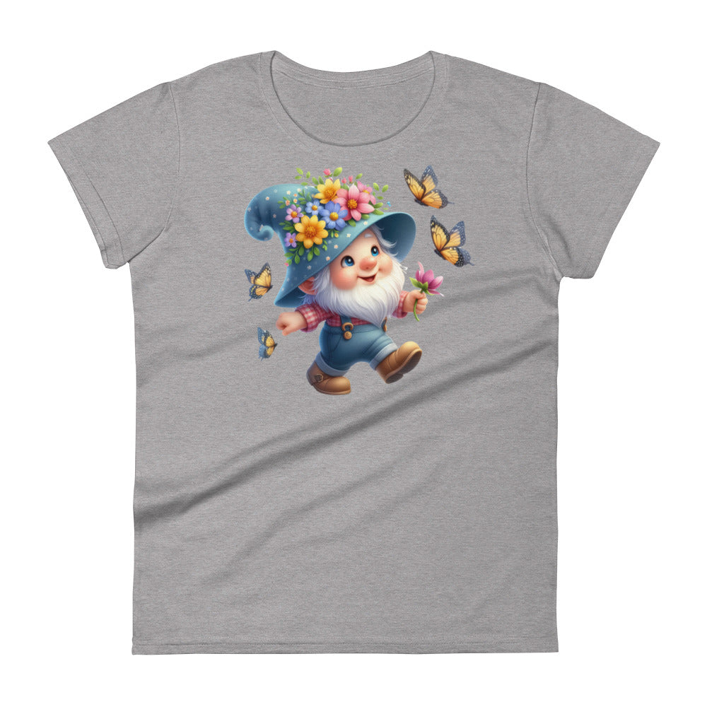 Women's Short Sleeve T-Shirt  "Garden Gnomes" Butterflies