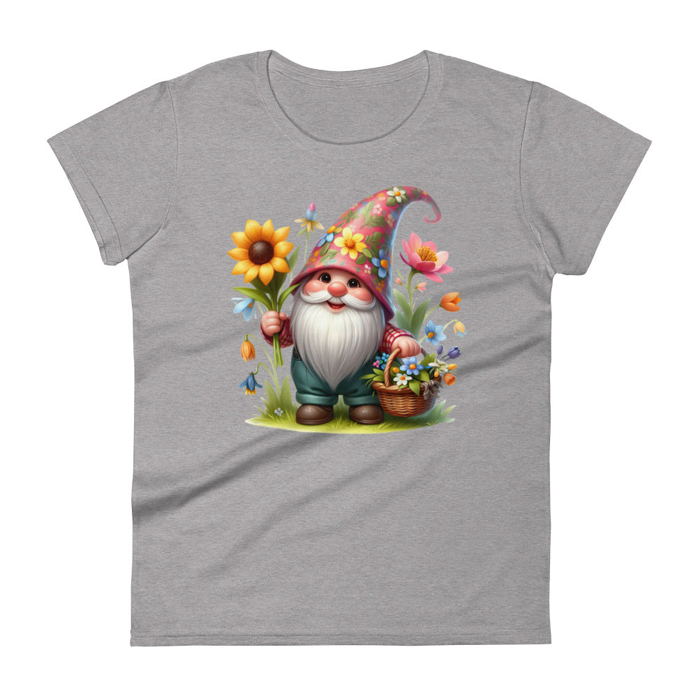 Women's Short Sleeve T-Shirt "Garden Gnomes" Sunflower