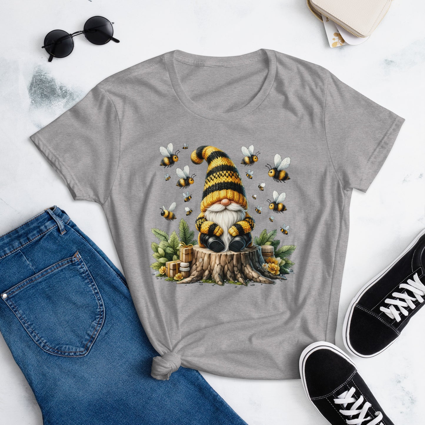 Women's Short Sleeve T-Shirt "Bee & Honey Gnomes" #9