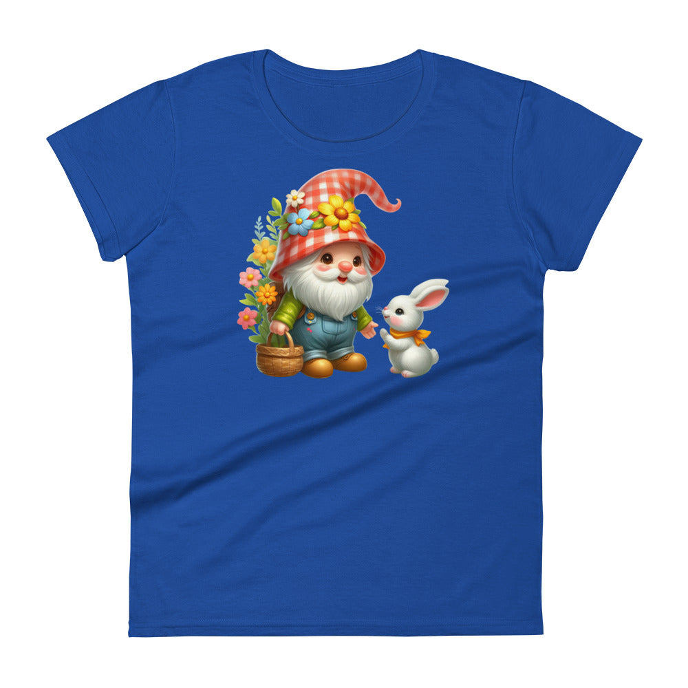 Women's Short Sleeve T-Shirt  "Garden Gnomes" Daisy & Bunny