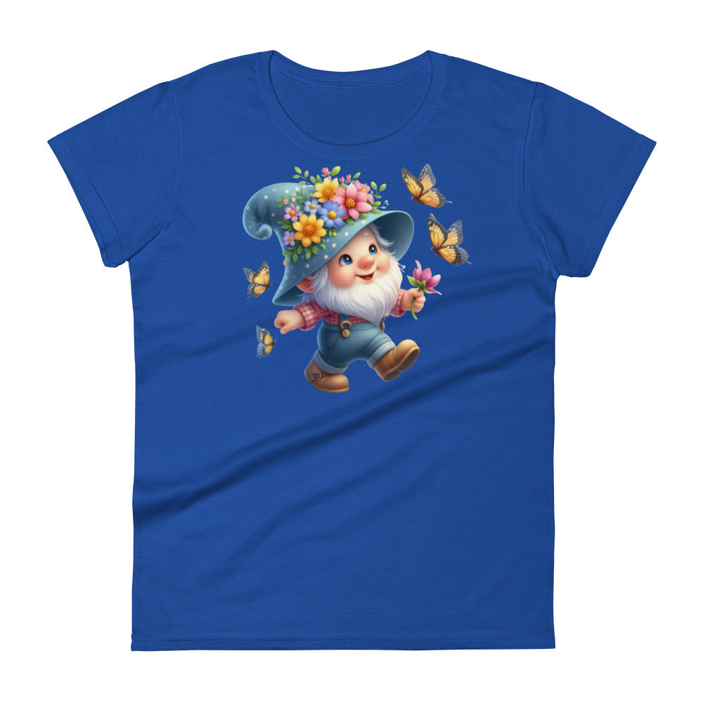 Women's Short Sleeve T-Shirt  "Garden Gnomes" Butterflies