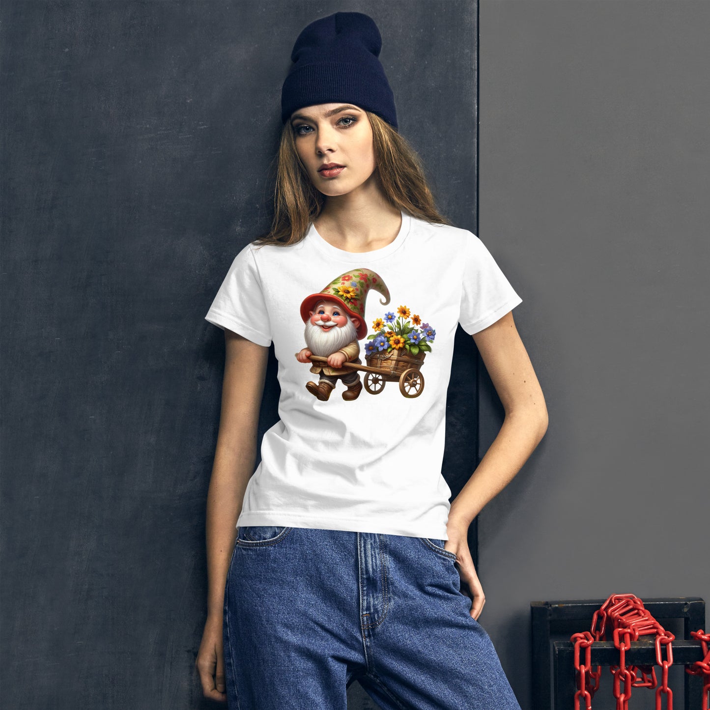 Women's Short Sleeve T-Shirt "Garden Gnomes" Cart