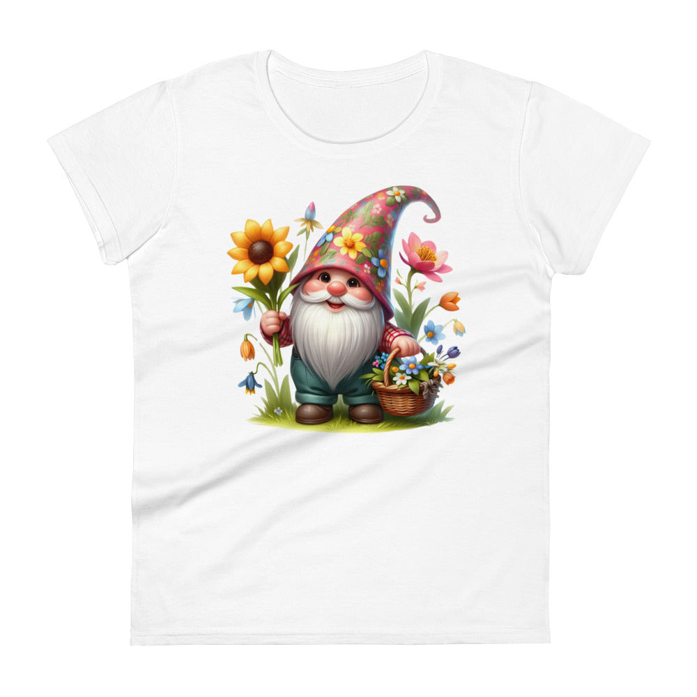 Women's Short Sleeve T-Shirt "Garden Gnomes" Sunflower