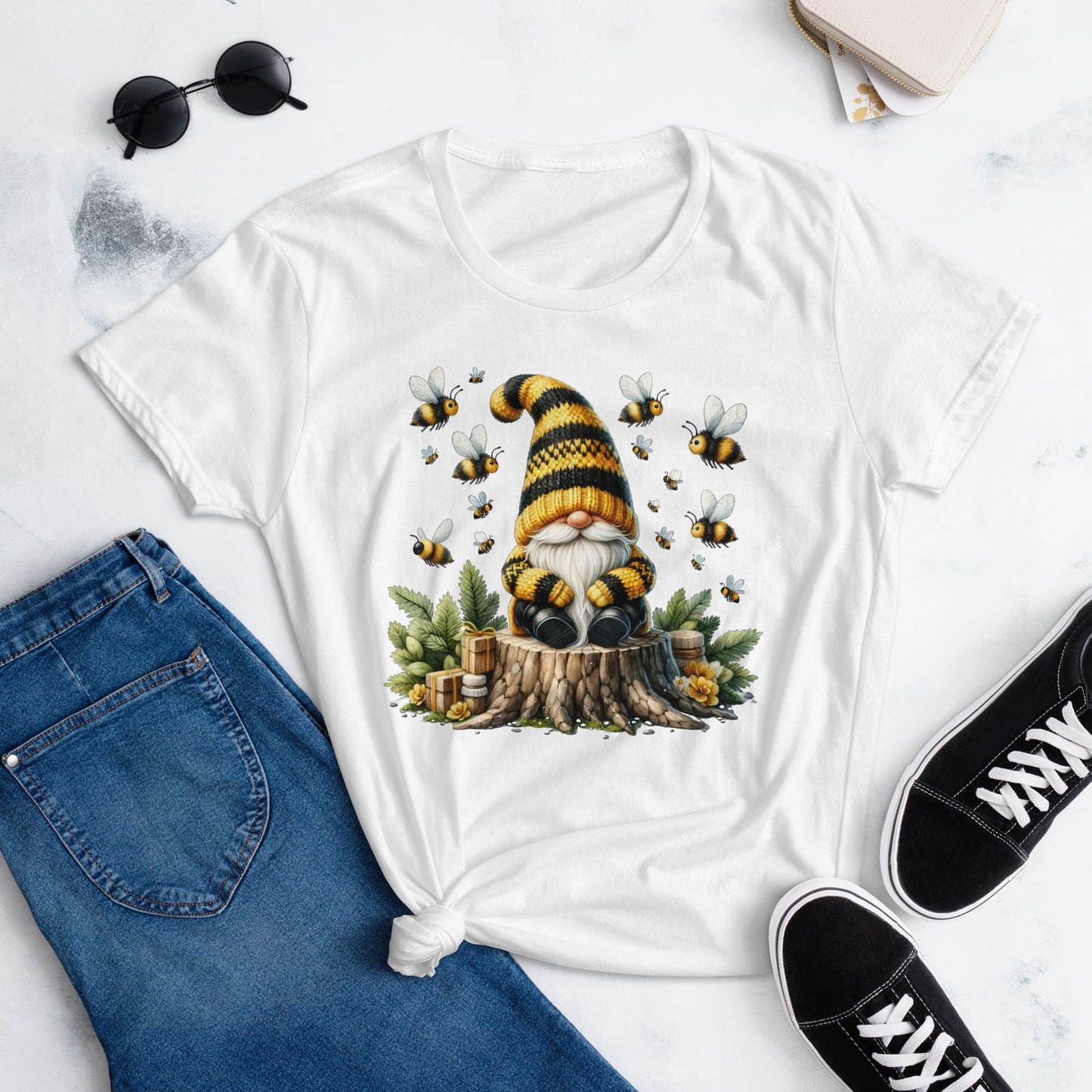 Women's Short Sleeve T-Shirt "Bee & Honey Gnomes" #9