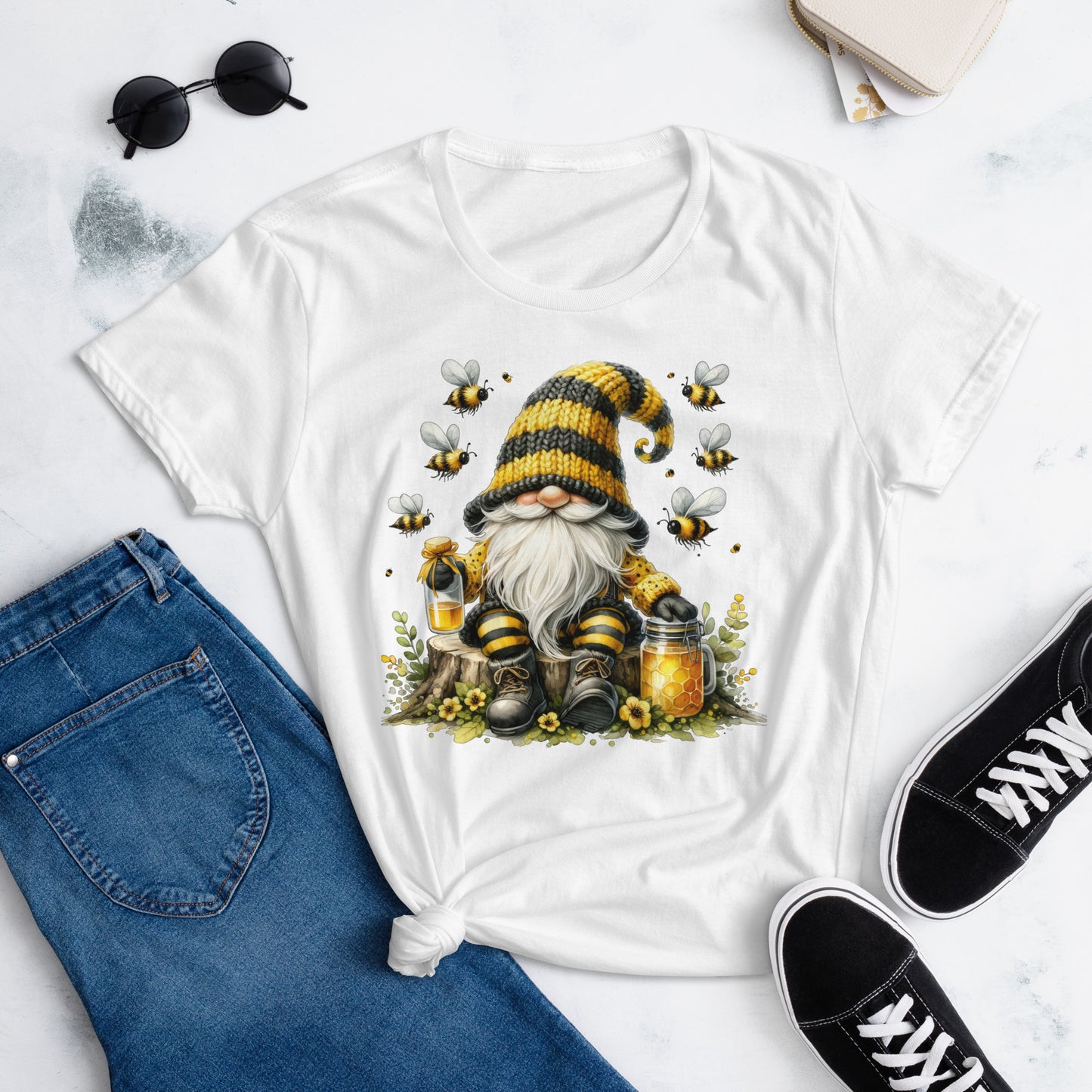 Women's Short Sleeve T-Shirt "Bee & Honey Gnomes" #10