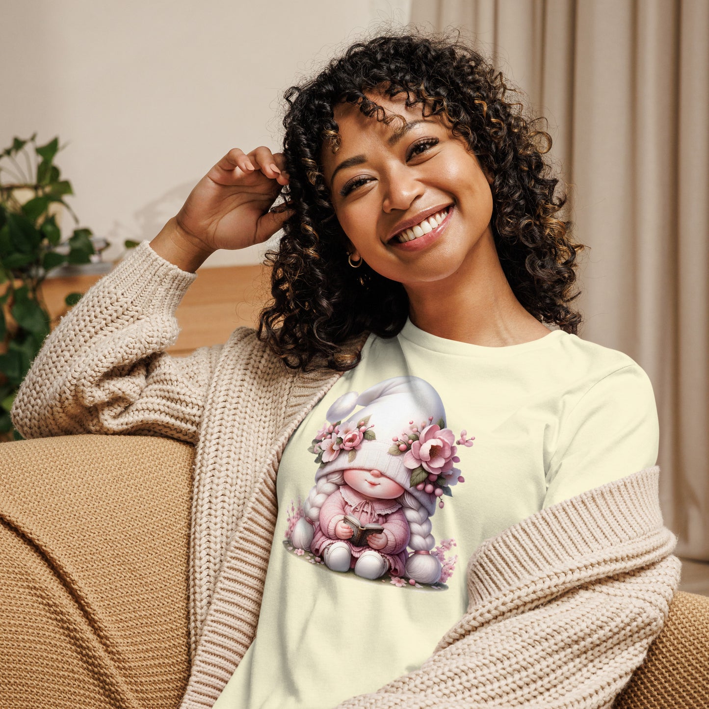 Women's Relaxed T-Shirt "Cherry Blossom Gnomes" #1`