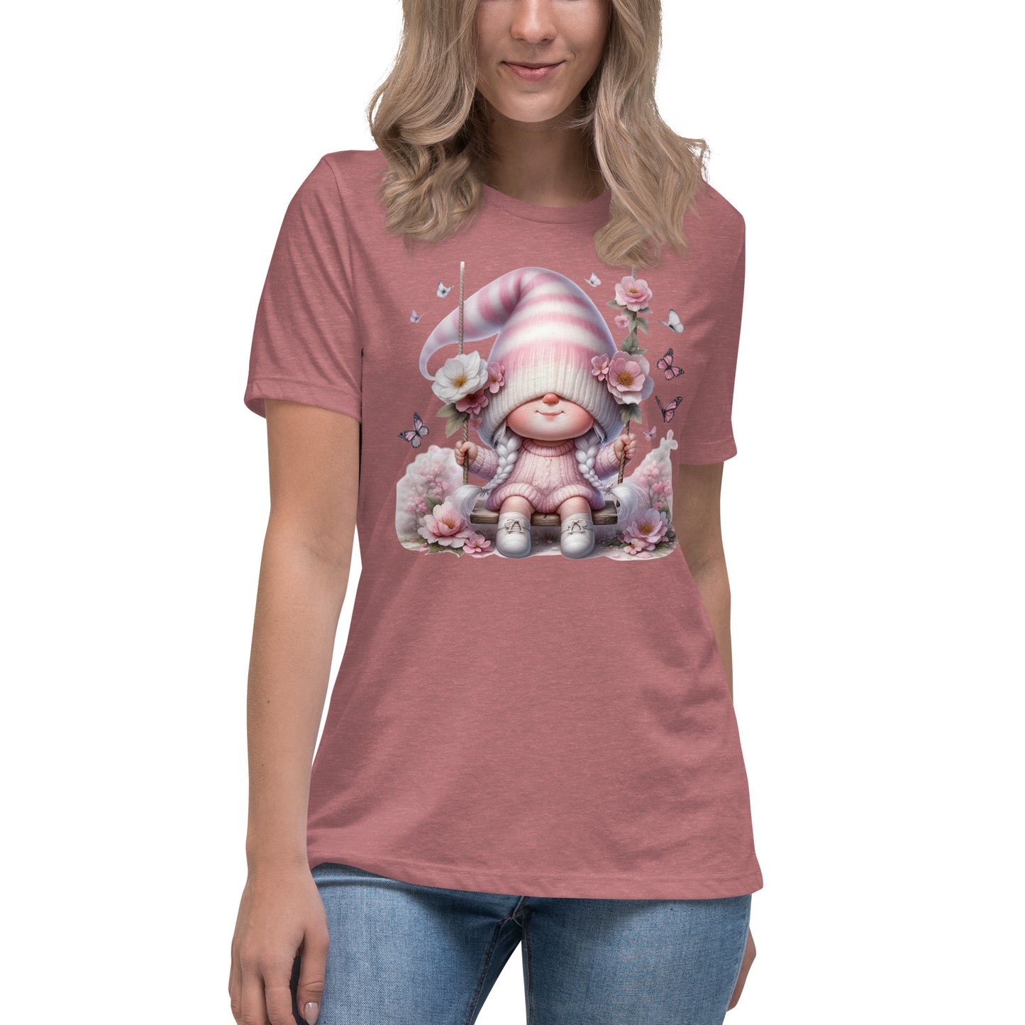 Women's Relaxed T-Shirt "Cherry Blossom Gnome" #7