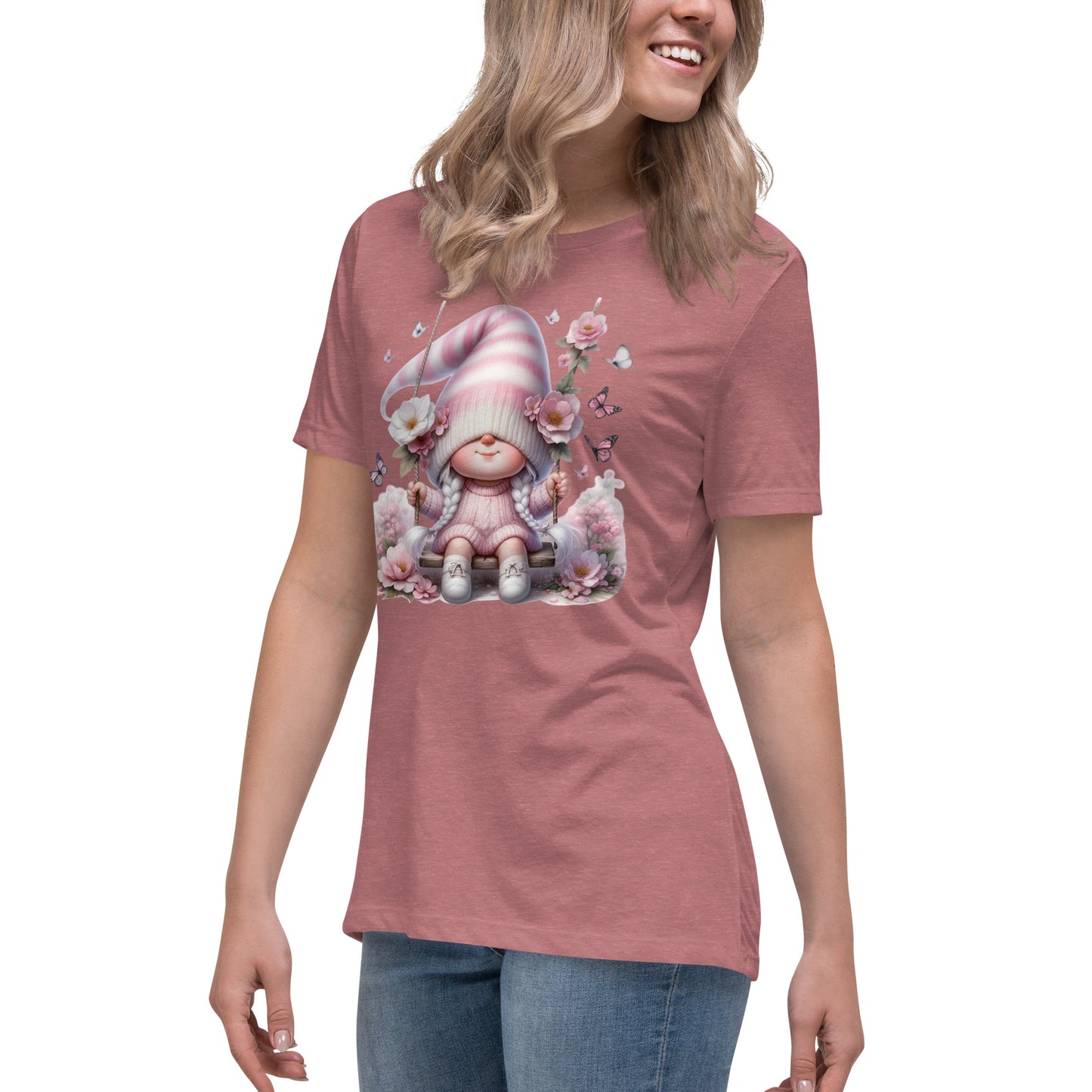 Women's Relaxed T-Shirt "Cherry Blossom Gnome" #7