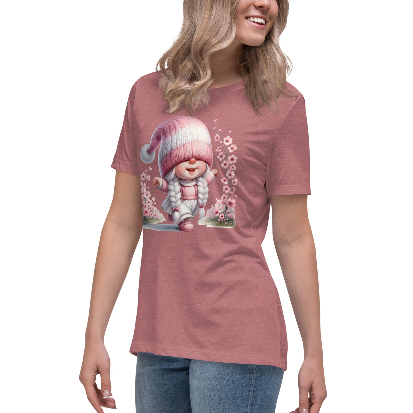 Women's Relaxed T-Shirt "Cherry Blossom Gnomes" #12