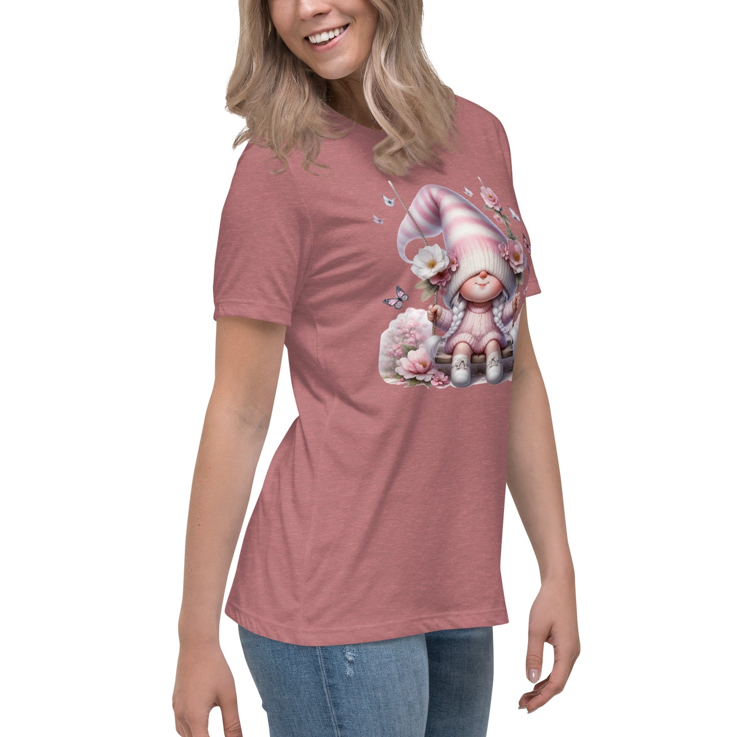 Women's Relaxed T-Shirt "Cherry Blossom Gnome" #7